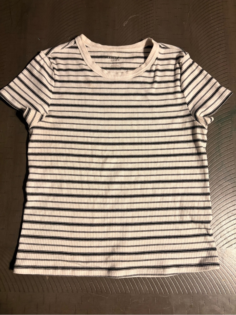 American Eagle Outfitters White Tee with Black Stripes